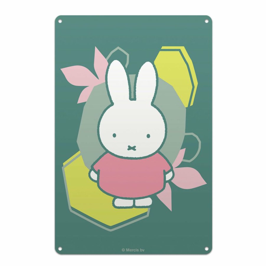 Art & Stationery MIFFY  | Miffy Floral Expression Pink Dress Metal Sign